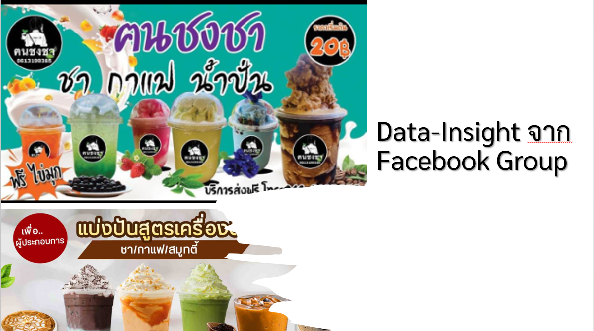 ภาพตัวอย่างการวิเคราะห์บทสนทนาเรื่องน้ำตาลไซรัปจาก Facebook Group